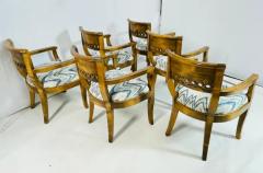 Set of Six Solid Wood Dining Room Armchairs USA 1970s - 3948803