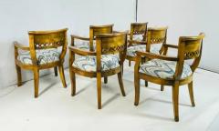 Set of Six Solid Wood Dining Room Armchairs USA 1970s - 3948806