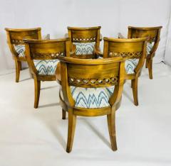 Set of Six Solid Wood Dining Room Armchairs USA 1970s - 3948813