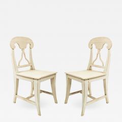 Set of Six Swedish Gustavian White Side Chairs - 1421219