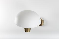 Set of Six Swedish Midcentury Wall Lamps in Brass and Opaline Glass - 851228