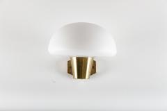 Set of Six Swedish Midcentury Wall Lamps in Brass and Opaline Glass - 851233