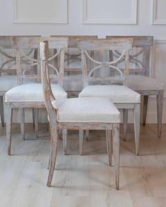 Set of Six Swedish Neoclassical Dining Chairs with Curule Backrests - 4557954