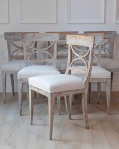 Set of Six Swedish Neoclassical Dining Chairs with Curule Backrests - 4557961