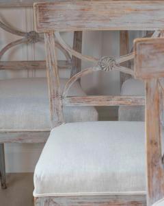 Set of Six Swedish Neoclassical Dining Chairs with Curule Backrests - 4558038