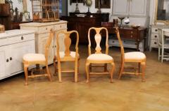 Set of Six Swedish Rococo Style 1890s Dining Room Side Chairs with Carved Splats - 3509189