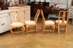 Set of Six Swedish Rococo Style 1890s Dining Room Side Chairs with Carved Splats - 3509220