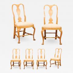 Set of Six Swedish Rococo Style 1890s Dining Room Side Chairs with Carved Splats - 3514538