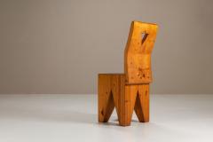 Set of Six Vintage Brutalist Pinewood Chairs 1970s - 4319077