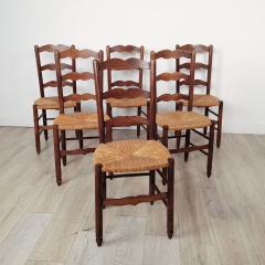 Set of Six Vintage Ladder Back Side Chairs circa 1920s - 2730430