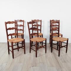 Set of Six Vintage Ladder Back Side Chairs circa 1920s - 2730432