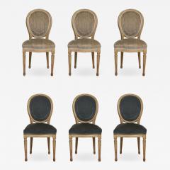 Set of Six Vintage Louis XVI Style Painted Dining Room Chairs - 2068846