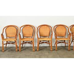Set of Six Vintage Rattan Bamboo Dining Chairs - 3974754