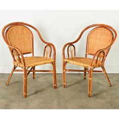 Set of Six Vintage Rattan Bamboo Dining Chairs - 3974880