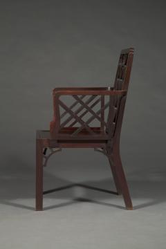 Set of Six unusual George III mahogany cockpen armchairs of generous scale - 4217721