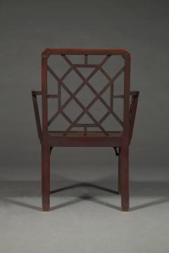 Set of Six unusual George III mahogany cockpen armchairs of generous scale - 4217722