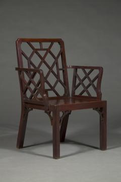 Set of Six unusual George III mahogany cockpen armchairs of generous scale - 4217725