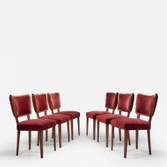 Set of Swedish Modern Upholstered Dining Chairs Sweden 1950s - 3459207