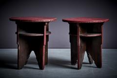 Set of Table and two Art Deco Stools University of Turin Italy 1920s - 3705928