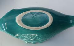 Set of Teal Fish Shape Ceramic Dishes - 1427790
