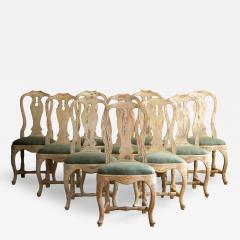 Set of Ten 18th Century Swedish Rococo Dining Chairs - 4825956