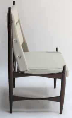 Set of Ten 1960s Brazilian Dining Chairs in Beige Linen - 983091