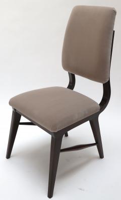 Set of Ten 1970s Brazilian Dining Chairs in Grey Velvet - 289162