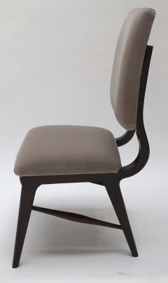 Set of Ten 1970s Brazilian Dining Chairs in Grey Velvet - 289165