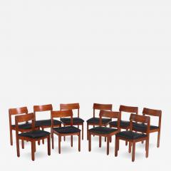 Set of Ten Danish Style Mahogany Dining Chairs C 1955  - 4528131