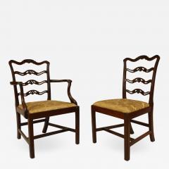 Set of Ten English Georgian Gold Damask Chairs - 1421231