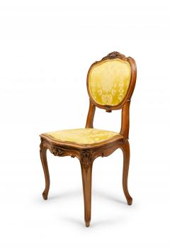 Set of Ten French Louis XV Gold Damask Side Chairs - 1419724