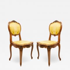 Set of Ten French Louis XV Gold Damask Side Chairs - 1421755