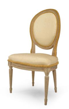 Set of Ten French Louis XVI Stripped Bleach Dining Chairs - 1419026