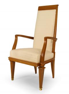 Set of Ten French White Muslin Arm Chairs - 1378620