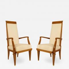 Set of Ten French White Muslin Arm Chairs - 1382925