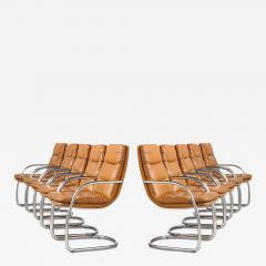 Set of Ten Italian Leather and Chrome Armchairs - 2658783