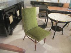 Set of Ten Italian Mid Century Modern Dining Chairs With Brass Mounts - 515383