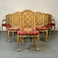 Set of Ten Louis XV Style Dining Side Chairs Clayed Gilt and Cane French - 3268612