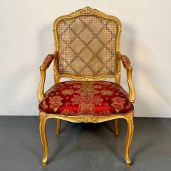 Set of Ten Louis XV Style Dining Side Chairs Clayed Gilt and Cane French - 3268618