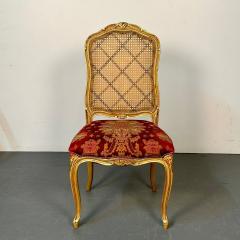 Set of Ten Louis XV Style Dining Side Chairs Clayed Gilt and Cane French - 3268619