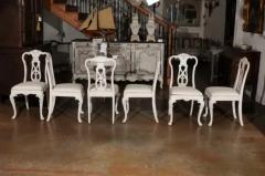 Set of Ten Scandinavian Rococo Style 20th Century Painted Dining Room Chairs - 3441748