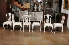 Set of Ten Scandinavian Rococo Style 20th Century Painted Dining Room Chairs - 3441756