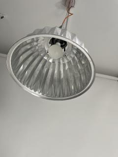 Set of Three 1960s French Mazda Industrial Pendant Lights with Diamond Diffusers - 4282904