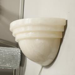 Set of Three Art Deco Skyscraper Style Alabaster Sconces - 3703655