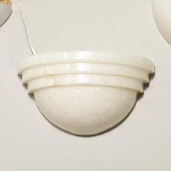 Set of Three Art Deco Skyscraper Style Alabaster Sconces - 3703681