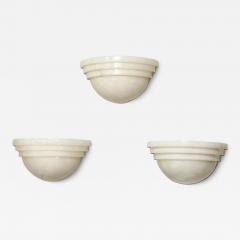 Set of Three Art Deco Skyscraper Style Alabaster Sconces - 3706555