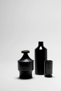 Set of Three Black Ceramic Vessels by Lucerner Keramik - 1464385