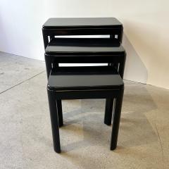 Set of Three Black Lacquered Nesting Tables  - 4526274