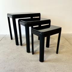 Set of Three Black Lacquered Nesting Tables  - 4526276