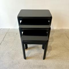 Set of Three Black Lacquered Nesting Tables  - 4526278